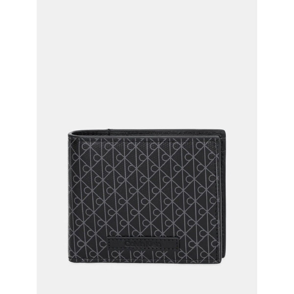 20250917123925_calvin_klein_andriko_portofoli_mayro_lv04d1085g_ub1 ΑΝΔΡΙΚΟ COATED EW BILL FOLD w/ COIN ΜΑΥΡΟ CALVIN KLEIN LV04D1085G-UB1 - Image 1