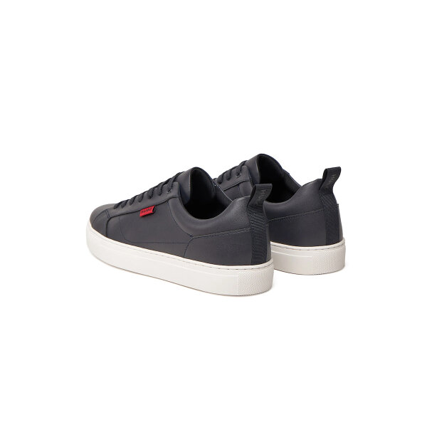 20250918181707_255b4a9b Ανδρικό παπούτσι  Faux-leather trainers with red logo flag HUGO 50541210 μαύρο - Image 3