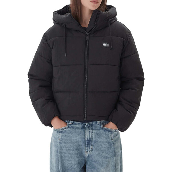 20251002161013_tommy_hilfiger_gynaikeio_puffer_mpoufan_gia_cheimona_mayro_dw0dw21625_bds ΓΥΝΑΙΚΕΙΟ TJW HOODED PUFFER JACKET TOMMY JEANS DW0DW21625-BDS - Image 1