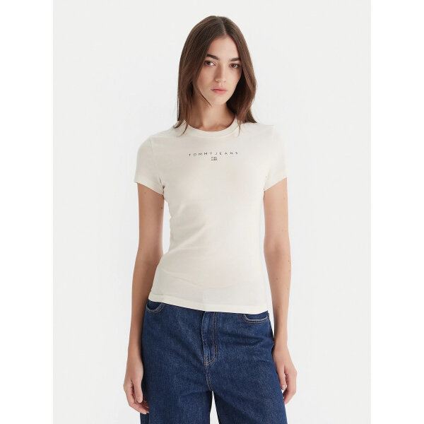 20251013121245_tommy_hilfiger_gynaikeio_t_shirt_ekrou_dw0dw21550_ybh (1) ΓΥΝΑΙΚΕΙΟ TJW SLIM BLING LINEAR TEE EXT TOMMY JEANS DW0DW21550-YBH - Image 1