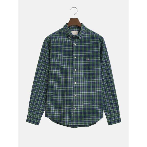 394325_7325708342287_0 Ανδρικό Πουκάμισο καρό GANT  3250213-338 Πράσινο - Image 1