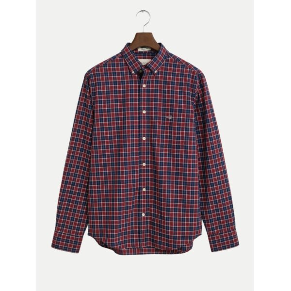 394326_7325708342423_0_672x897 Ανδρικό Πουκάμισο καρό GANT 3250213-604 Μπορντώ - Image 1