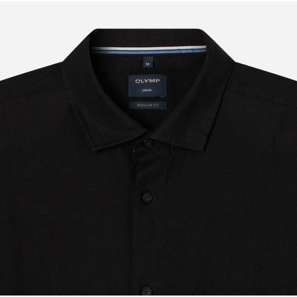 40707268-pv-additional1 Ανδρικό πουκάμισο λινό κοντό μανίκι regular fit OLYMP 40707268 μαύρο - Image 2