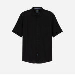 Ανδρικό πουκάμισο λινό κοντό μανίκι regular fit OLYMP 40707268 μαύρο