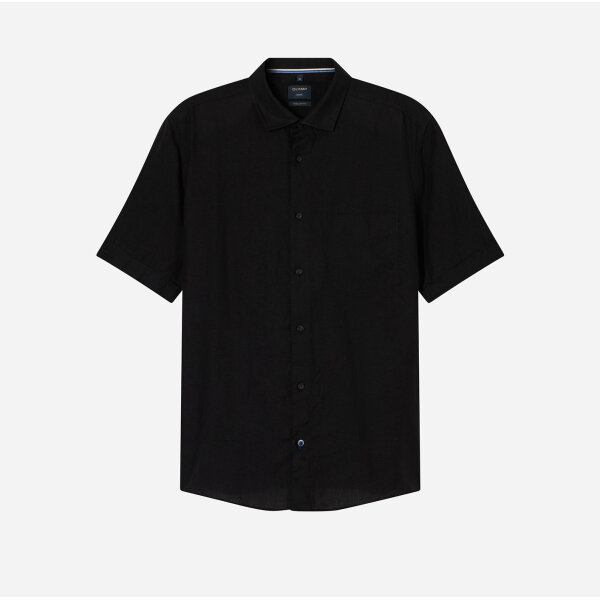 40707268-pv-main Ανδρικό πουκάμισο λινό κοντό μανίκι regular fit OLYMP 40707268 μαύρο - Image 1