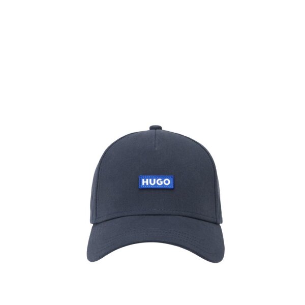 50522014-415_hugo_blue_cap_men_hat_1 Ανδρικό καπέλο Cotton-twill cap with embroidered logo label HUGO 50522014 μπλε - Image 1