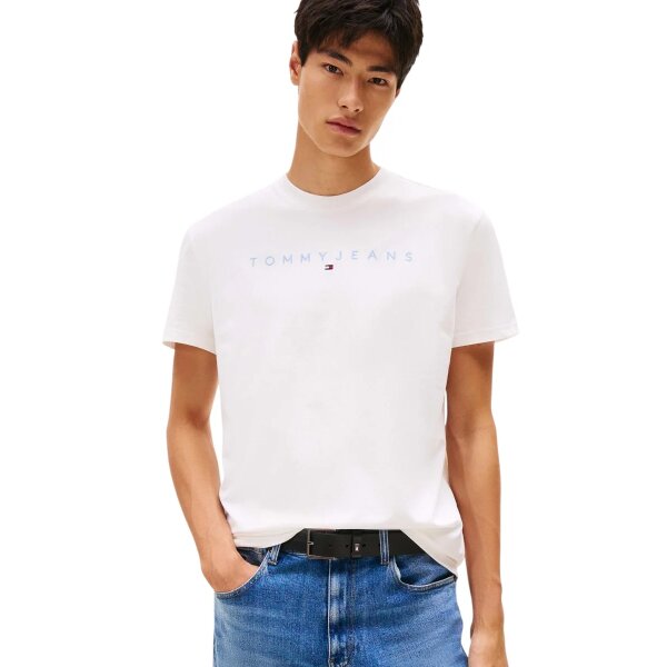 542777631 Ανδρική μπλούζα REG LINEAR LOGO TEE EXT TOMMY JEANS DM0DM20744 λευκό - Image 1