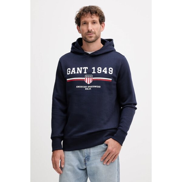 Ανδρική Μπλούζα Φούτερ με κουκούλα GANT 206704-433 Μπλέ - Image 1