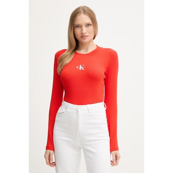 AW25-BUD068-33X_F1 ΓΥΝΑΙΚΕΙΑ ΜΠΛΟΥΖΑ A- LS MONOGRAM BABY TEE CALVIN KLEIN LV047A803G-BJ8 - Image 1