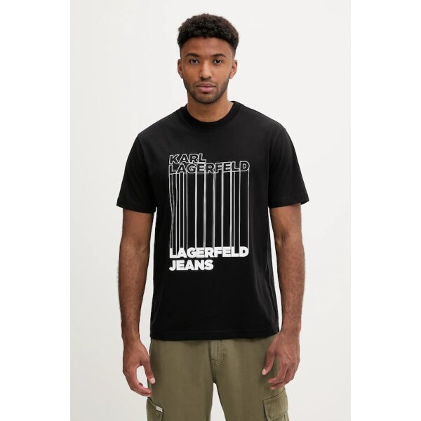 AW25-TSM04M-99X_F1 Ανδρική μπλούζα κοντό μανίκι KARL LAGERFELD JEANS A3M17002 μαύρο - Image 1