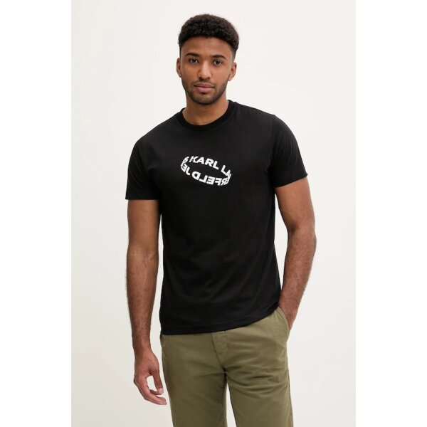 Ανδρική μπλούζα κοντό μανίκι KARL LAGERFELD JEANS A3M17037 μαύρο - Image 1