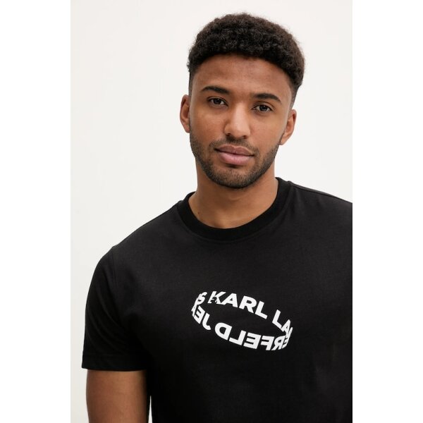 Ανδρική μπλούζα κοντό μανίκι KARL LAGERFELD JEANS A3M17037 μαύρο - Image 4