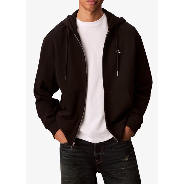 Ανδρική ζακέτα 350TERRY MONOGRAM FZ HOO CALVIN KLEIN LV04RD240G-UB1 ΜΑΥΡΟ - Image 1