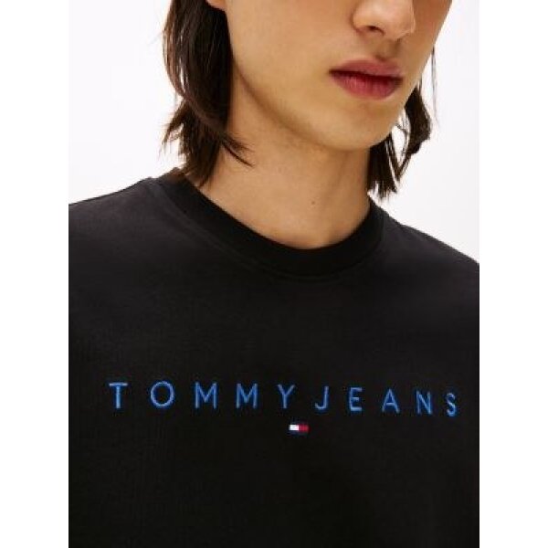 Ανδρική μπλούζα LINEAR LOGO TEE EXT TOMMY JEANS DM0DM20744-0GK μαύρο - Image 4