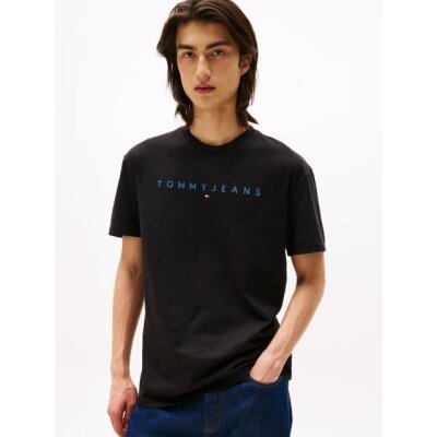 Ανδρική μπλούζα LINEAR LOGO TEE EXT TOMMY JEANS DM0DM20744-0GK μαύρο