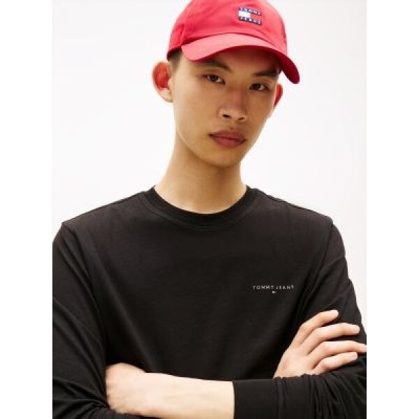 Ανδρική μπλούζα μακρύ μανίκι SLIM CHEST TEE TOMMY JEANS DM0DM21594-BDS μαύρο - Image 3