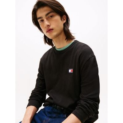 Ανδρική μπλούζα μακρύ μανίκι TJM REG BADGE TEE LS TOMMY JEANS DM0DM21974-BDS μαύρο