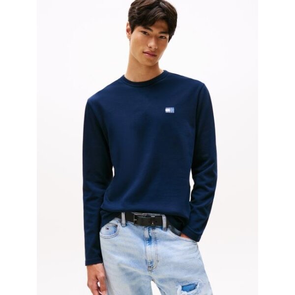 DM0DM21974C1G_main Ανδρική μπλούζα μακρύ μανίκι BADGE TEE TOMMY JEANS DM0DM21974-C1G μπλε - Image 1