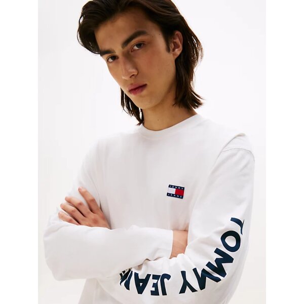 Ανδρική μπλούζα μακρύ μανίκι CLASSICS LS TEE TOMMY JEANS DM0DM21976 λευκό - Image 4