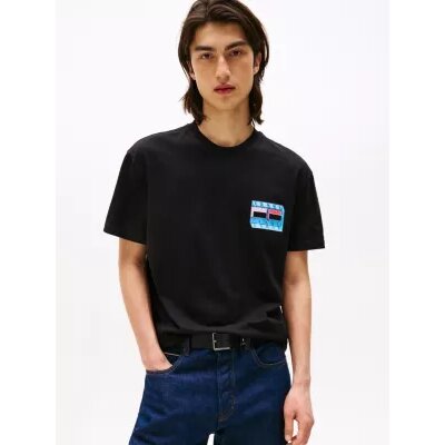 Ανδρική μπλούζα DNA FLAG PLAY TEE EXT TOMMY JEANS DM0DM21980-BDS μαύρο
