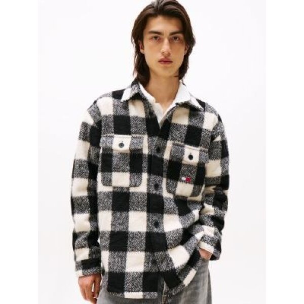 ΑΝΔΡΙΚΟ ΠΟΥΚΑΜΙΣΟ TJM CHECK OVERSHIRT EXT TOMMY JEANS DM0DM22013-BDS ΜΑΥΡΟ - Image 1
