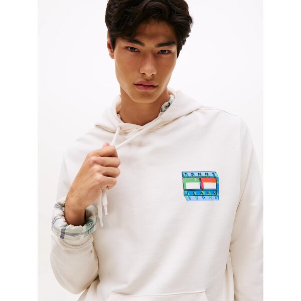 Ανδρικό φούτερ με κουκούλα REG DNA FLAG PLAY HOODIE TOMMY JEANS DM0DM22077 εκρού - Image 4