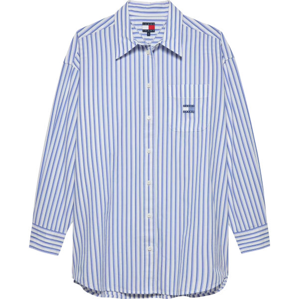 ΓΥΝΑΙΚΕΙΟ ΠΟΥΚΑΜΙΣΟ TJW OVS BADGE STRIPE SHIRT TOMMY JEANS DW0DW21450-C5Z - Image 2