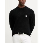 Ανδρική μπλούζα πλεκτή COTTON WAFFLE CRWNK CALVIN KLEIN LV04RD313G-UB1 ΜΑΥΡΟ