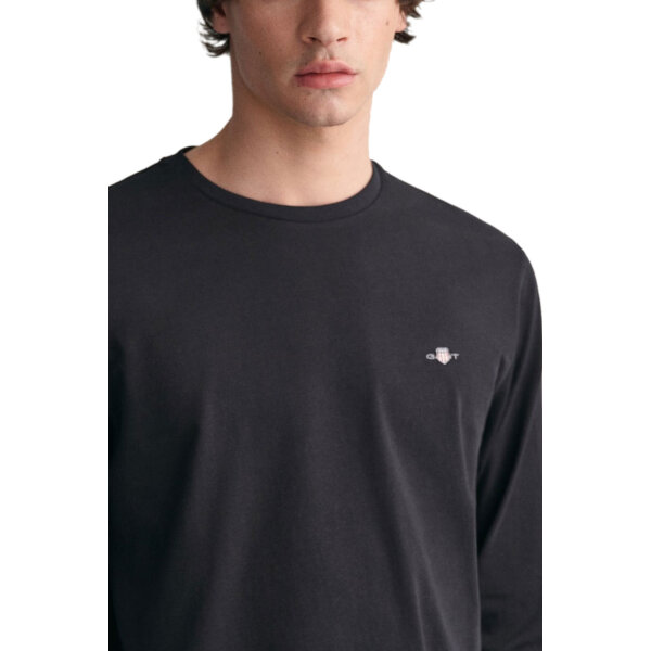 Ανδρική Μπλούζα  Μακρύ Μανίκι GANT 2004049-G0005 Μαύρο - Image 4