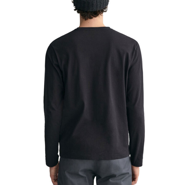Ανδρική Μπλούζα  Μακρύ Μανίκι GANT 2004049-G0005 Μαύρο - Image 3