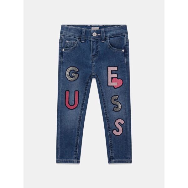 K5YA02D4CA0-PETW (1) ΠΑΙΔΙΚΟ ΠΑΝΤΕΛΟΝΙ STRETCH DENIM SKINNY PANTS GUESS K5YA02D4CA0-GU0/PETW - Image 1