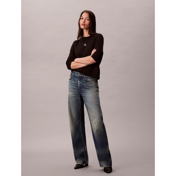 LV047D223G_UB1_alternate1 ΓΥΝΑΙΚΕΙΑ ΜΠΛΟΥΖΑ LS SATIN OMBRE GRAPHIC TEE CALVIN KLEIN LV047D223G-UB1 - Image 2