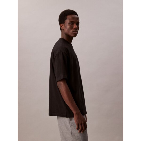 ΑΝΔΡΙΚΗ ΜΠΛΟΥΖΑ SS HI LOW EMB 16S JERSEY CN TE CALVIN KLEIN LV04RB295G-UB1 ΜΑΥΡΟ - Image 3