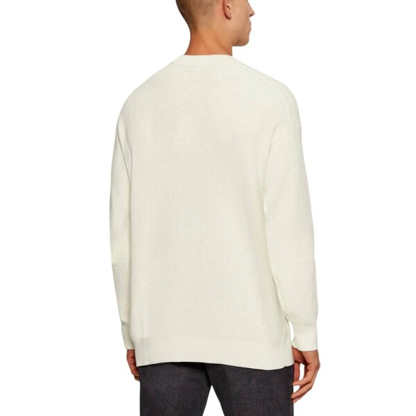 Ανδρική μπλούζα πλεκτή COTTON WAFFLE CRWNK CALVIN KLEIN LV04RD313G-YAS εκρού - Image 2