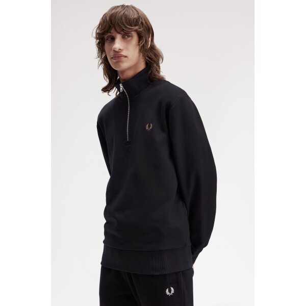 ΑΝΔΡΙΚΟ HALF ZIP SWEATSHIRT FRED PERRY M3574-S77 ΜΑΥΡΟ - Image 2
