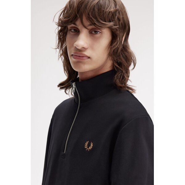 ΑΝΔΡΙΚΟ HALF ZIP SWEATSHIRT FRED PERRY M3574-S77 ΜΑΥΡΟ - Image 3
