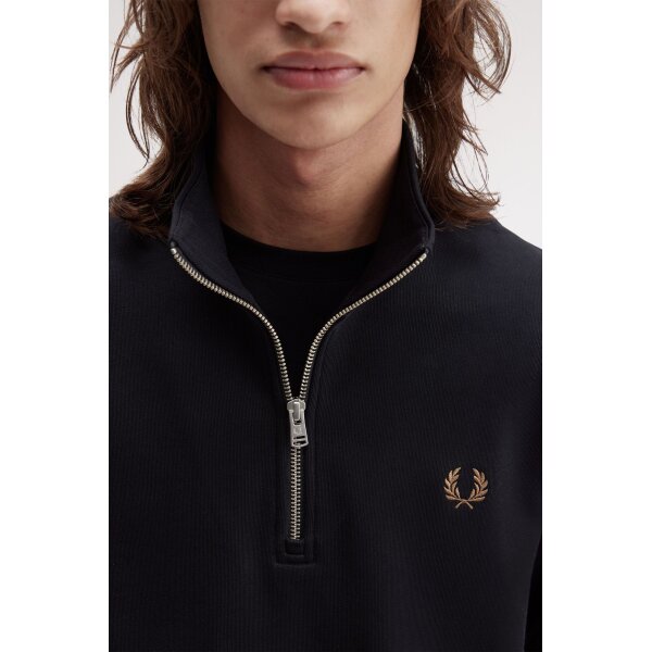 ΑΝΔΡΙΚΟ HALF ZIP SWEATSHIRT FRED PERRY M3574-S77 ΜΑΥΡΟ - Image 4