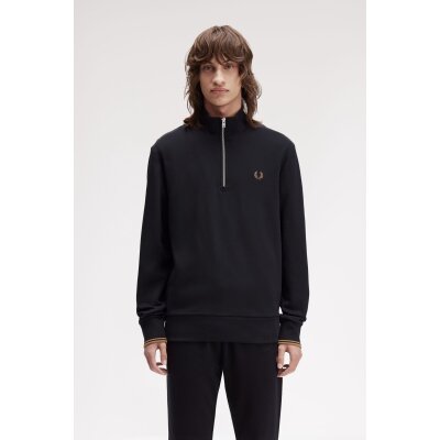 ΑΝΔΡΙΚΟ HALF ZIP SWEATSHIRT FRED PERRY M3574-S77 ΜΑΥΡΟ