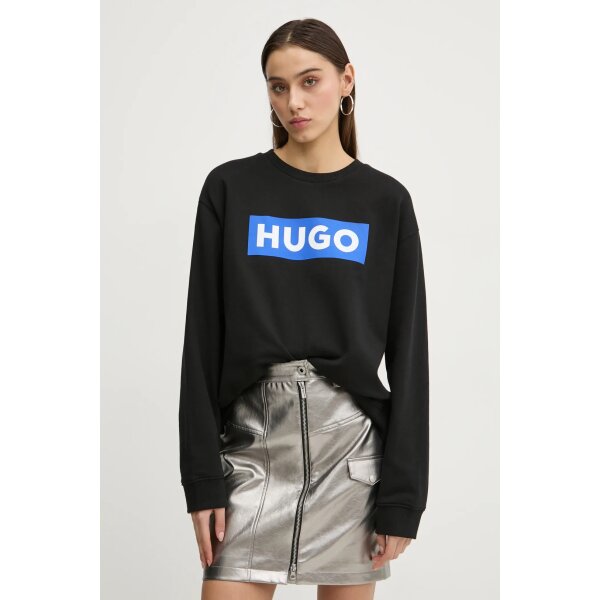 SS25-BLD01R-99X_F1 (1) ΓΥΝΑΙΚΕΙΑ ΜΠΛΟΥΖΑ ΦΟΥΤΕΡ ΜΑΥΡΗ HUGO  50522425-101 - Image 1