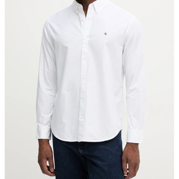 calvin-klein-white-solid-oxford-classic-shirt-lv140em125-yaa Ανδρικό πουκάμισο OXFORD CLASSIC SHIRT CALVIN KLEIN LV140EM125-YAA λευκό - Image 1