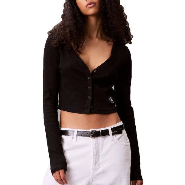 ΓΥΝΑΙΚΕΙΑ ΜΠΛΟΥΖΑ A-LS WVN LBL 2X2 CTT CALVIN KLEIN LV047C204G-UB1 - Image 2