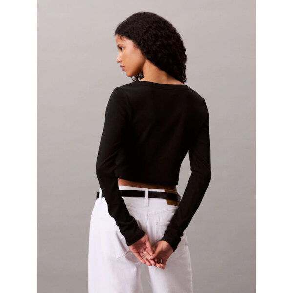 ΓΥΝΑΙΚΕΙΑ ΜΠΛΟΥΖΑ A-LS WVN LBL 2X2 CTT CALVIN KLEIN LV047C204G-UB1 - Image 3