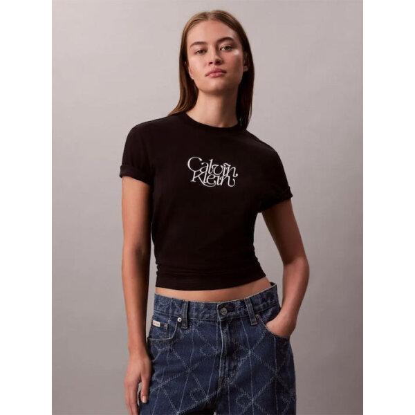 fixedratio_20250923093042_calvin_klein_logo_graphic_gynaikeio_t_shirt_mayro_lv047d210g_ub1 ΓΥΝΑΙΚΕΙΑ ΜΠΛΟΥΖΑ SS FITTED SCRIPT  CALVIN KLEIN LV047D210G-UB1 - Image 1
