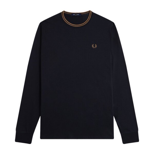 fred-perry-ls-twin-tipped-t-shirt-m9602-black-184 ΑΝΔΡΙΚΗ ΜΠΛΟΥΖΑ FRED PERRY M9602-184 ΜΑΥΡΟ - Image 1