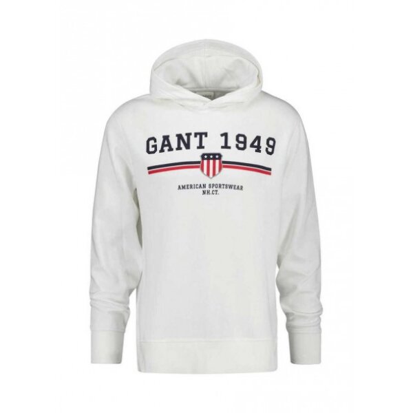 Ανδρική Μπλούζα Φούτερ με κουκούλα GANT 2067042-113 Λευκό - Image 1