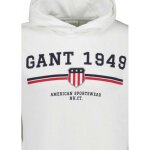 Ανδρική Μπλούζα Φούτερ με κουκούλα GANT 2067042-113 Λευκό - Image 2