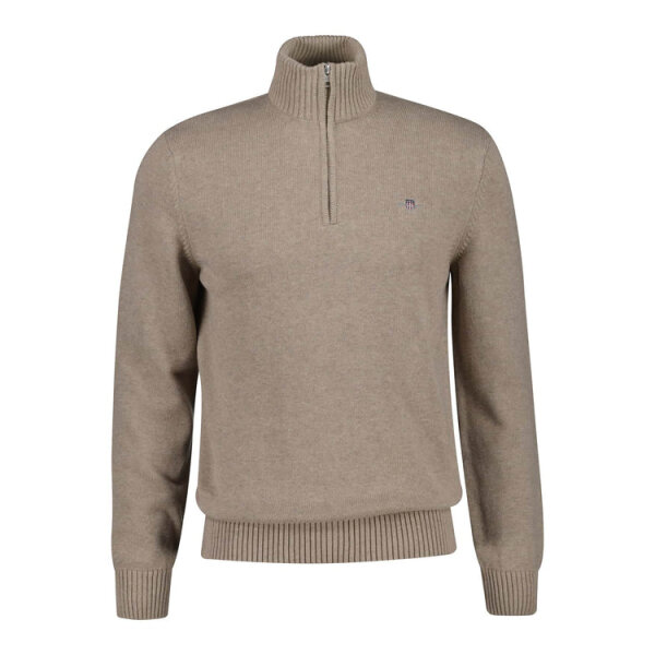 gant-mens-casual-cotton-half-zip-dark-sand-melange-northern-ireland-belfast-lisburn-681_600x Ανδρική Μπλούζα Πλεχτή GANT 8030170-295 καφέ - Image 2
