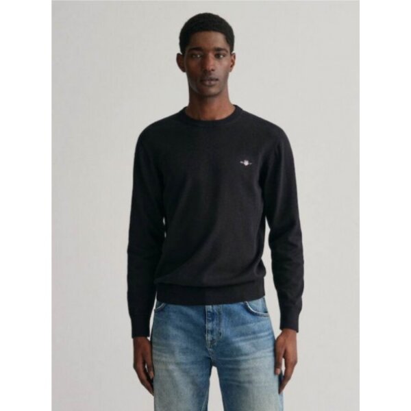 gant-ανδρικό-πουλόβερ-regular-fit-8030561-005-μαύρο (1) Ανδρική Μπλούζα Πλεχτή  GANT 3G8030561-G0005 Μαύρη - Image 1