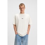 Ανδρική μπλούζα κοντό μανίκι Loose-fit T-shirt in cotton with rear logo HUGO 50509776 λευκό