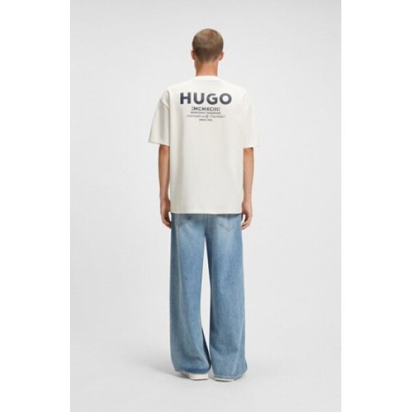 hbeu50509776_125_360 Ανδρική μπλούζα κοντό μανίκι Loose-fit T-shirt in cotton with rear logo  HUGO 50509776 λευκό - Image 2
